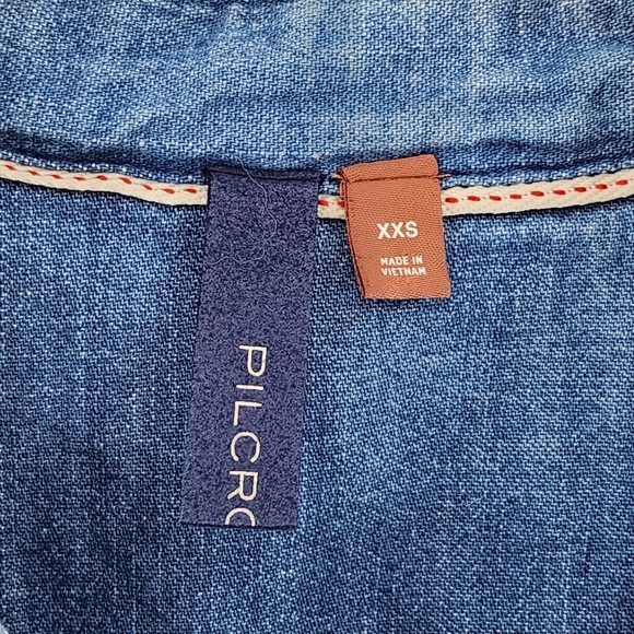 Pilcro Women's Tie-Neck Denim Blouse - XXS - Picture 4 of 7